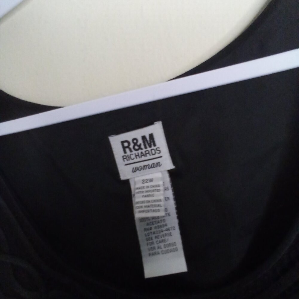 R & M Richards Blouse Women 22W 22 Sleeveless Lace Lined Feminine Goth Black - Picture 10 of 15